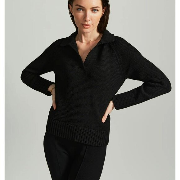 State of Cotton NYC Avery Sweater Women XS Black Minimalist Classic Quiet Luxury - Picture 4 of 10
